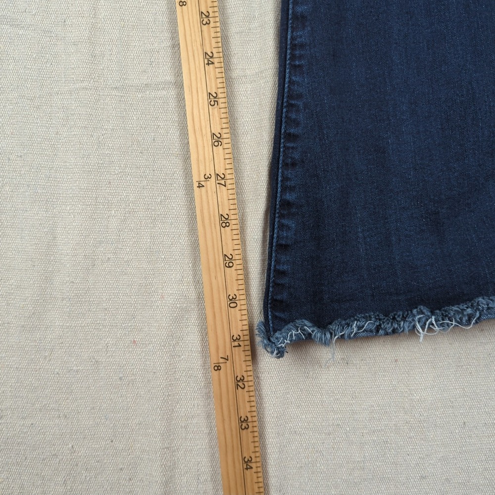 Flying Monkey Jeans Womens 27 Blue High Rise Flare Stretch Distressed Frayed - Picture 5 of 15